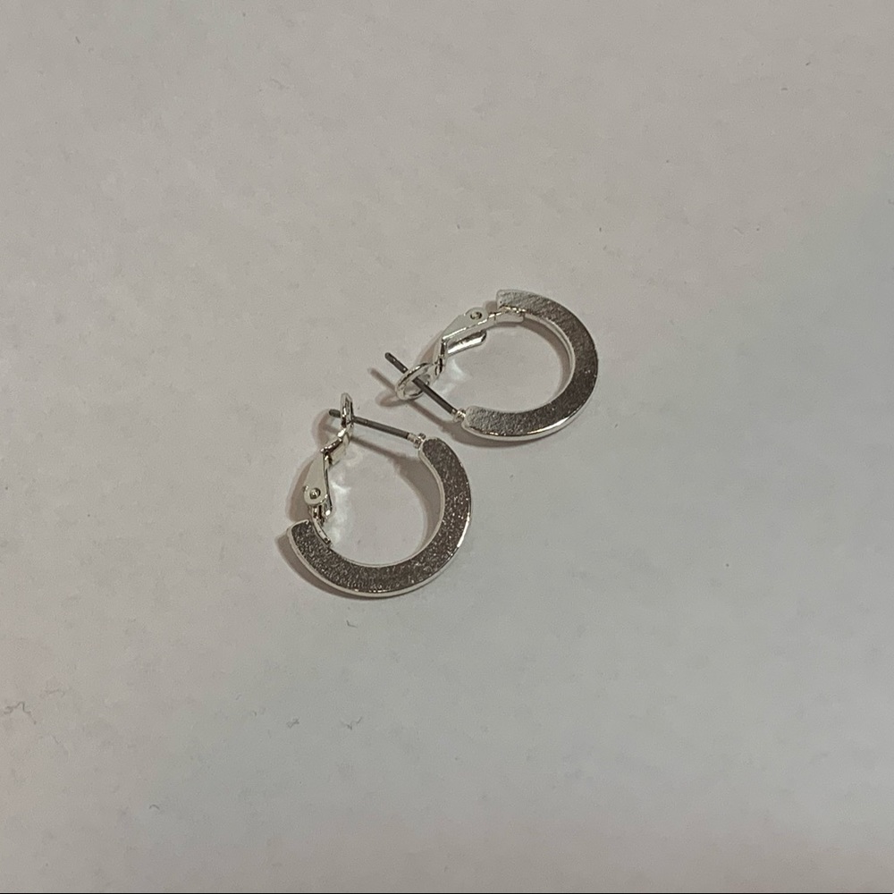 Flat Silver Hoop Earrings